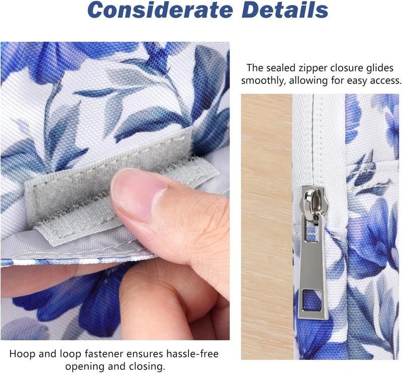Dadanism 6-7 Inch Universal Padded Sleeve for 7" Colorsoft Signature Edition eReader 2024 and 6" eReader Book, Protective Sleeve Pouch Bag Carrying Case for Kobo E-Reader, Blue Flower - Image 5